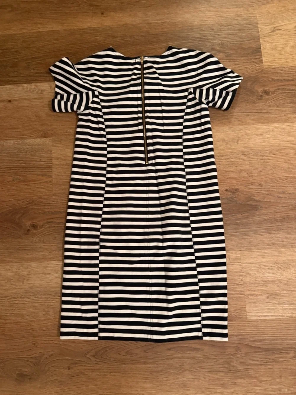 J. Crew Navy and White Striped Short Sleeve Dress